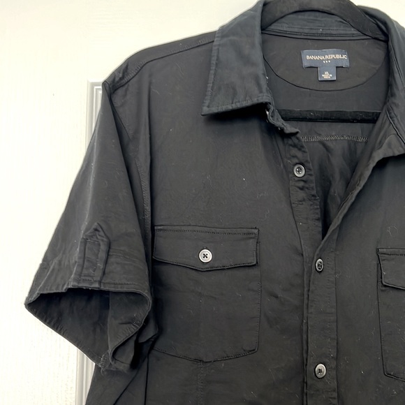 Men’s button down Banana Republic black shirt. - Picture 2 of 2